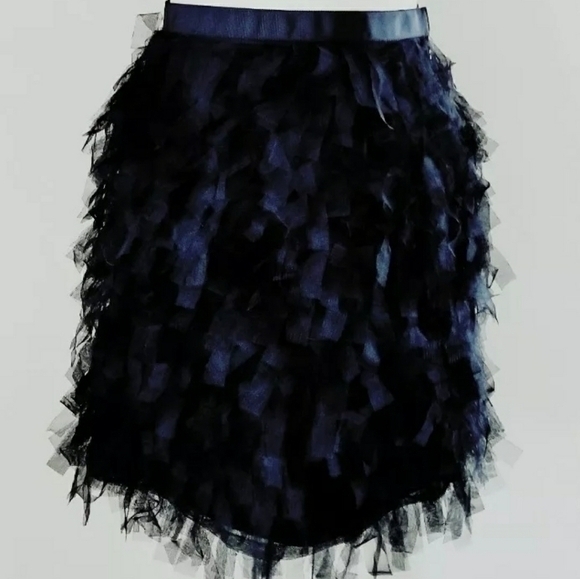 ANN TAYLOR LOFT BLACK PARTY SKIRT SZ S 6 - Picture 2 of 5